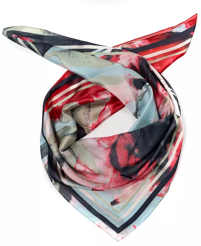 

Шелковый платок с цветочным принтом Watercolor Floral Square Scarf Vince Camuto, мультиколор
