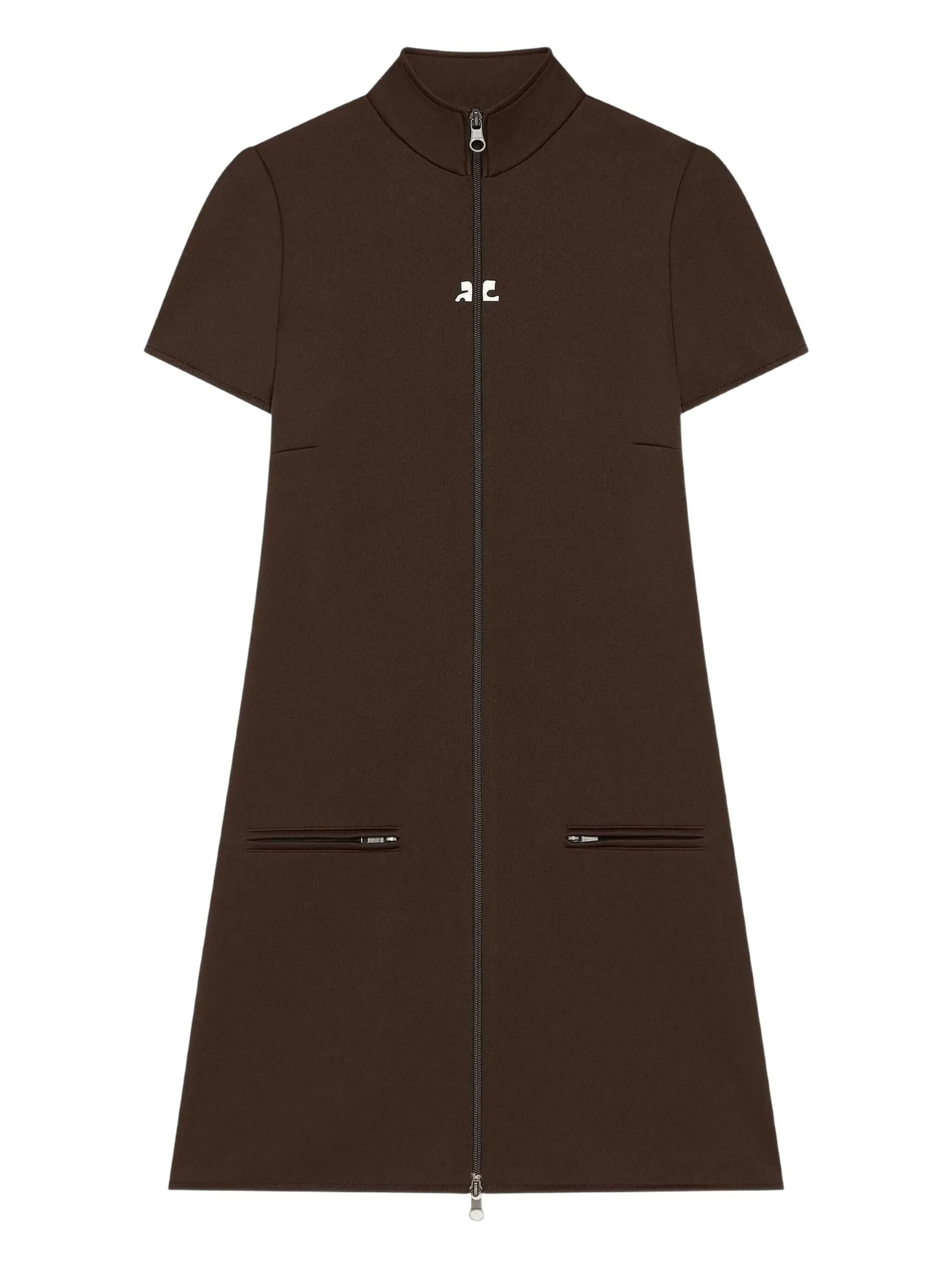 

Мини-платье на молнии с замком Courrèges, коричневый