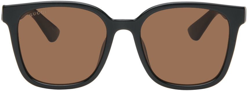 

Черные квадратные солнцезащитные очки Gucci, цвет Grey/Grey/Brown