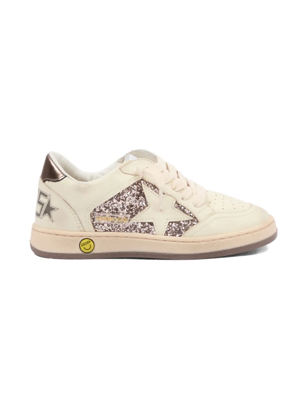 Кроссовки Ball Star с блёстками Golden Goose Kids, бежевый — фото 2