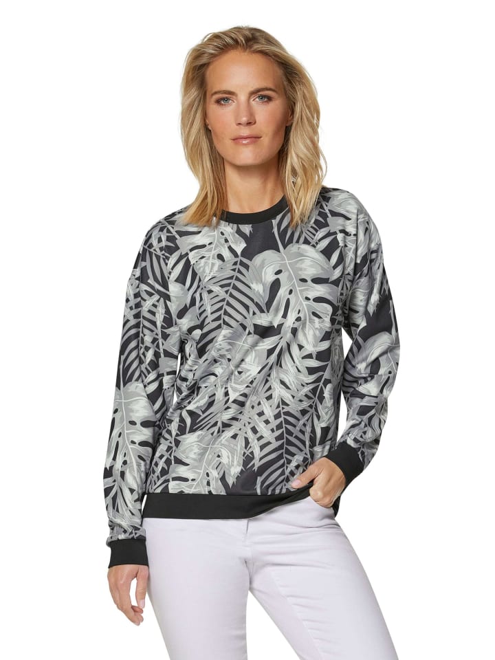 

MADELEINE Толстовка с принтом в виде листьев, черный / светло-серый / разноцветный