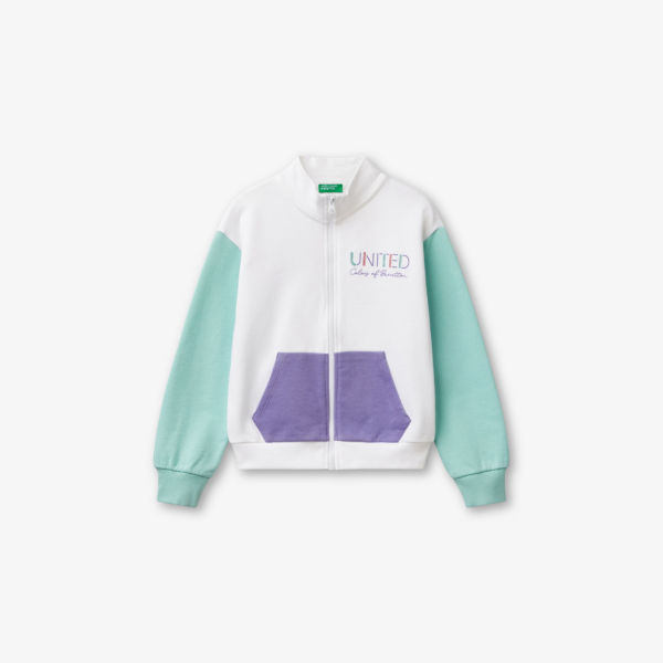 

Свитшот Benetton хлопковый с контрастным графическим принтом 6-14 лет, мультиколор