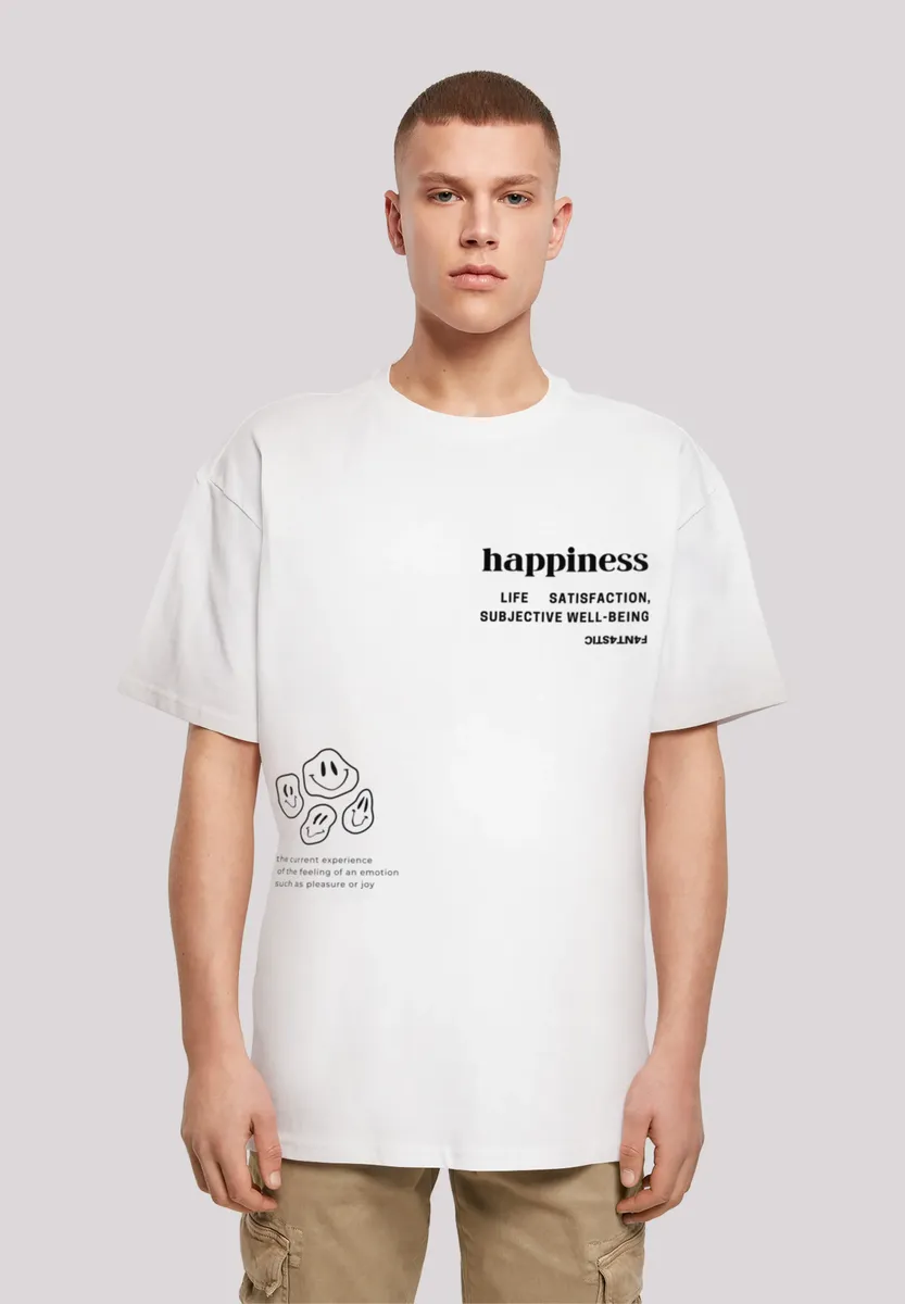 

F4NT4STIC Футболка "happiness OVERSIZE TEE", принт, белый