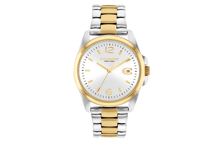 

COACH Часы Greyson Collection Wrist Watch Quartz Movement Stainless Steel Watchband Silver Dial Women's Watch 14503913, Silver Dial