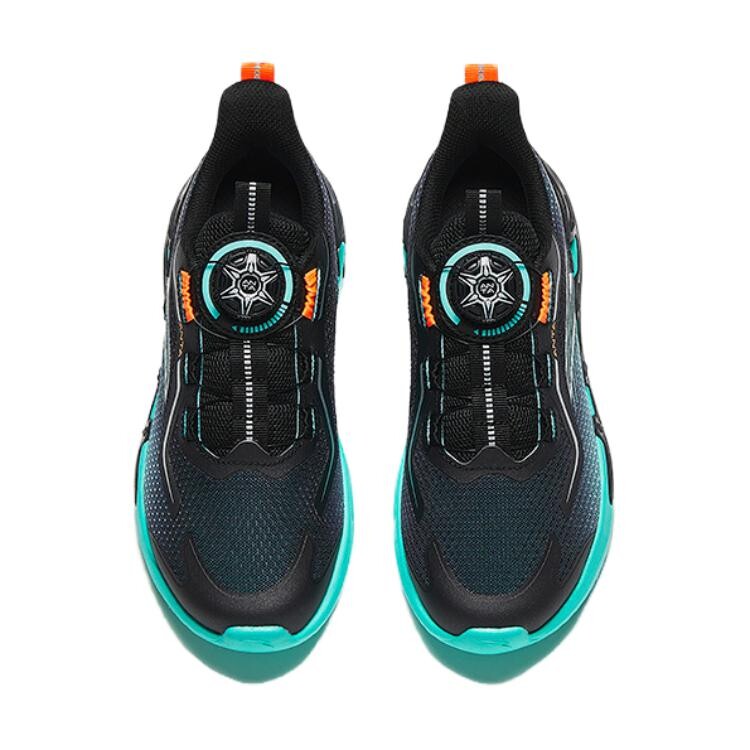 Детские кроссовки GS Low-top черные/флуоресцентные Aqua Green Anta Kids, зеленый — фото 3