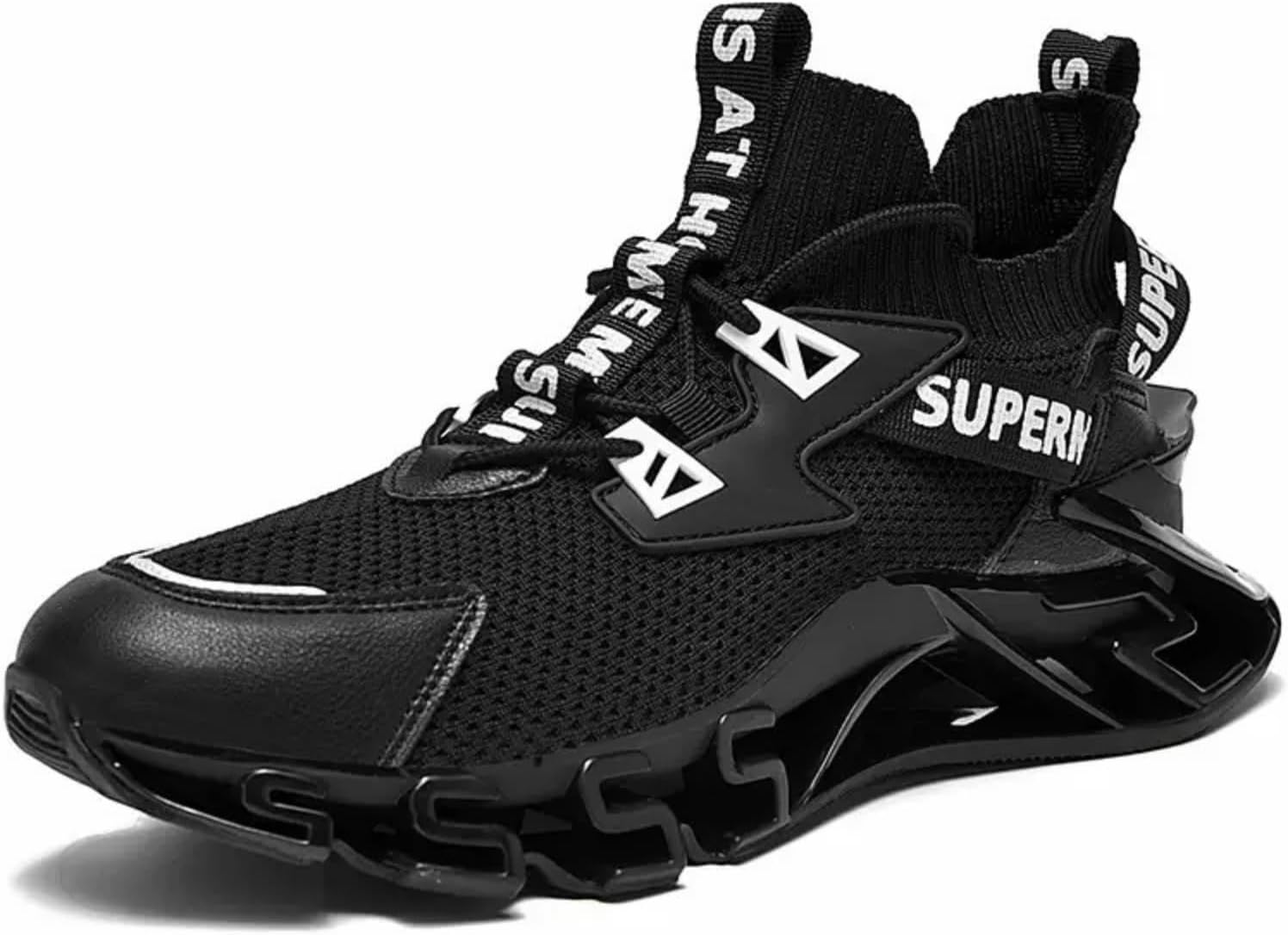 

Кроссовки MACEFIL с дышащей сеткой для мужчин, модные, легкие, с нескользящей подошвой, для повседневной носки, бега и ходьбы, черный