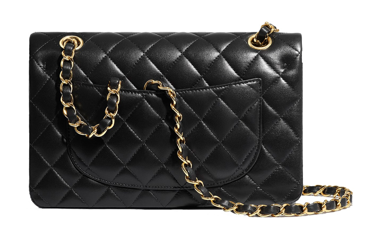 CHANEL Классический клатч из овчины на цепочке малый женский черный — фото 3