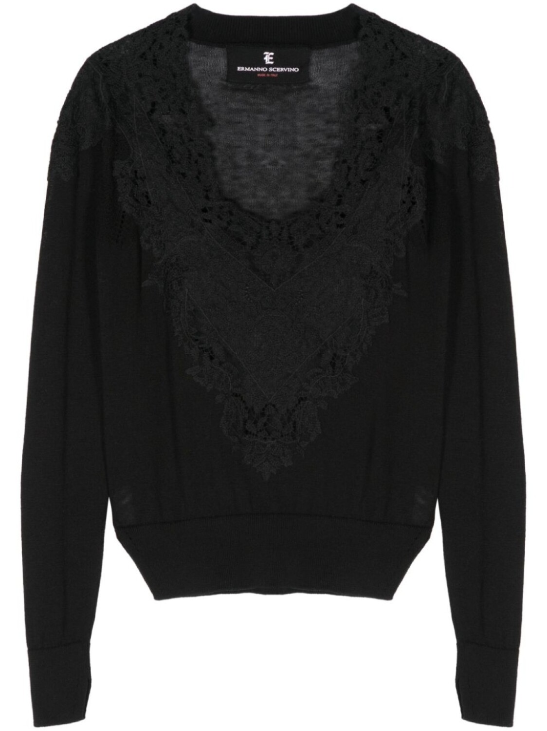 

Ermanno Scervino трикотажный топ с кружевом, черный