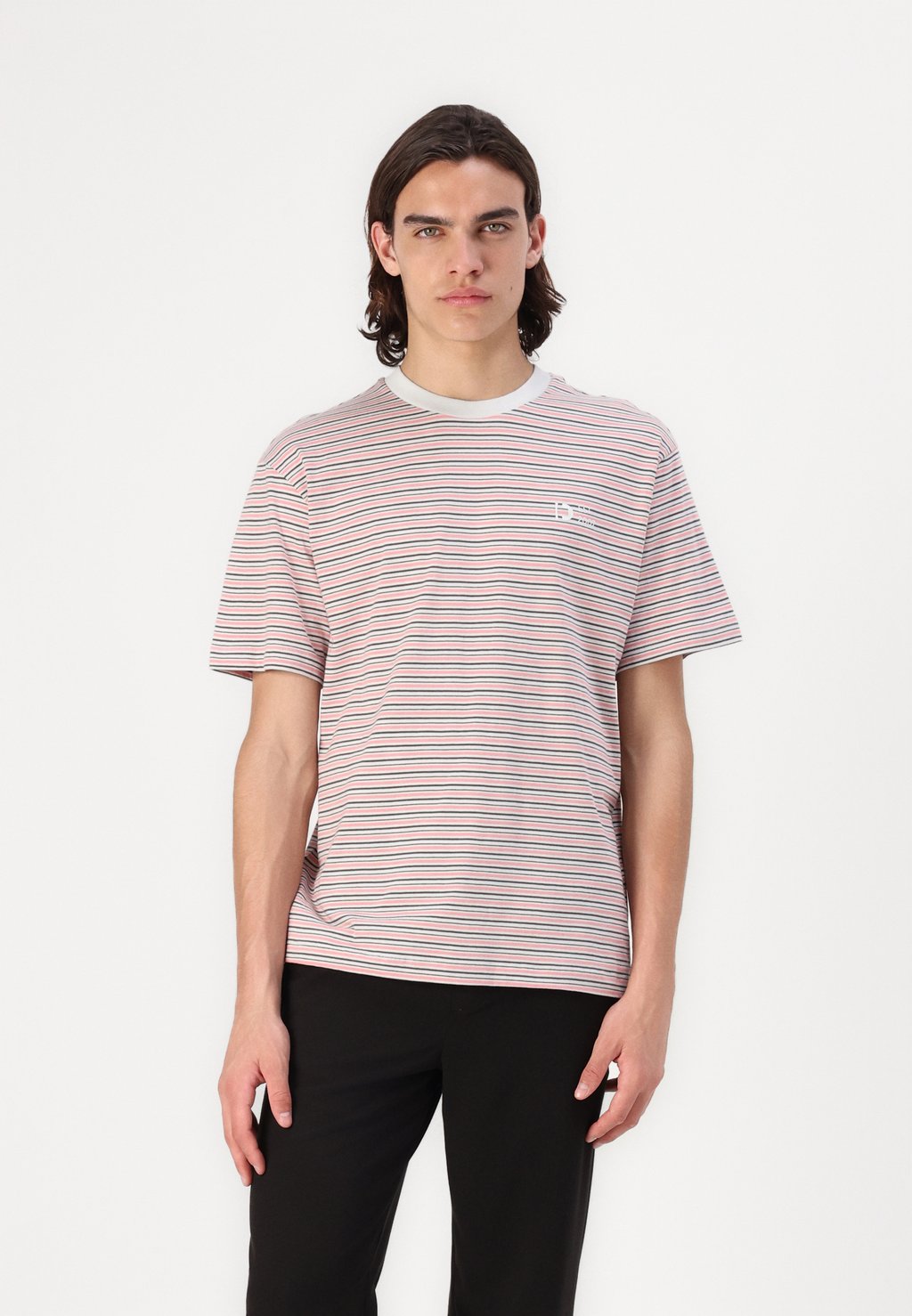 

Футболка с принтом RELAXED STRIPED TOM TAILOR DENIM, пятнистый серый