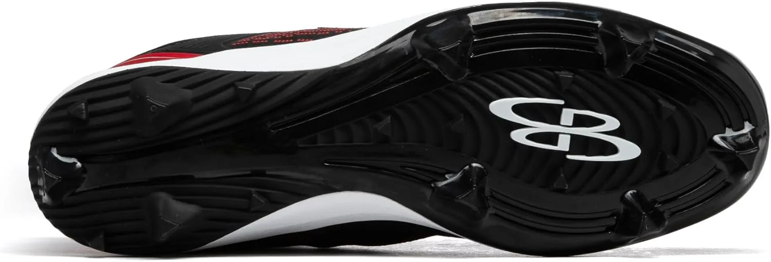 Мужские бутсы Boombah Viper Pureknit с литой подошвой - Status - Разные цвета - Разные размеры, черный/красный — фото 3