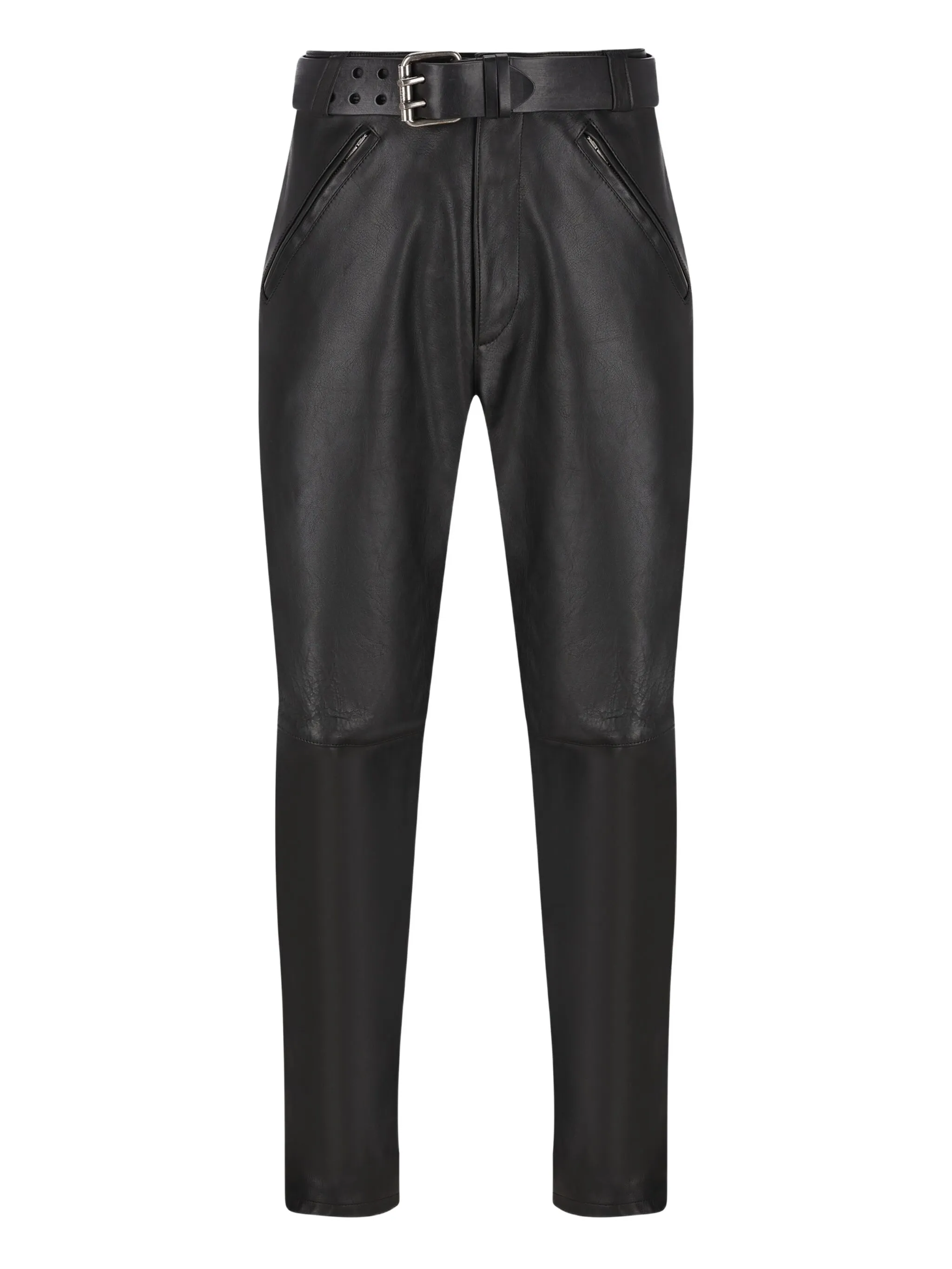 

Кожаные брюки Saint Laurent, черный