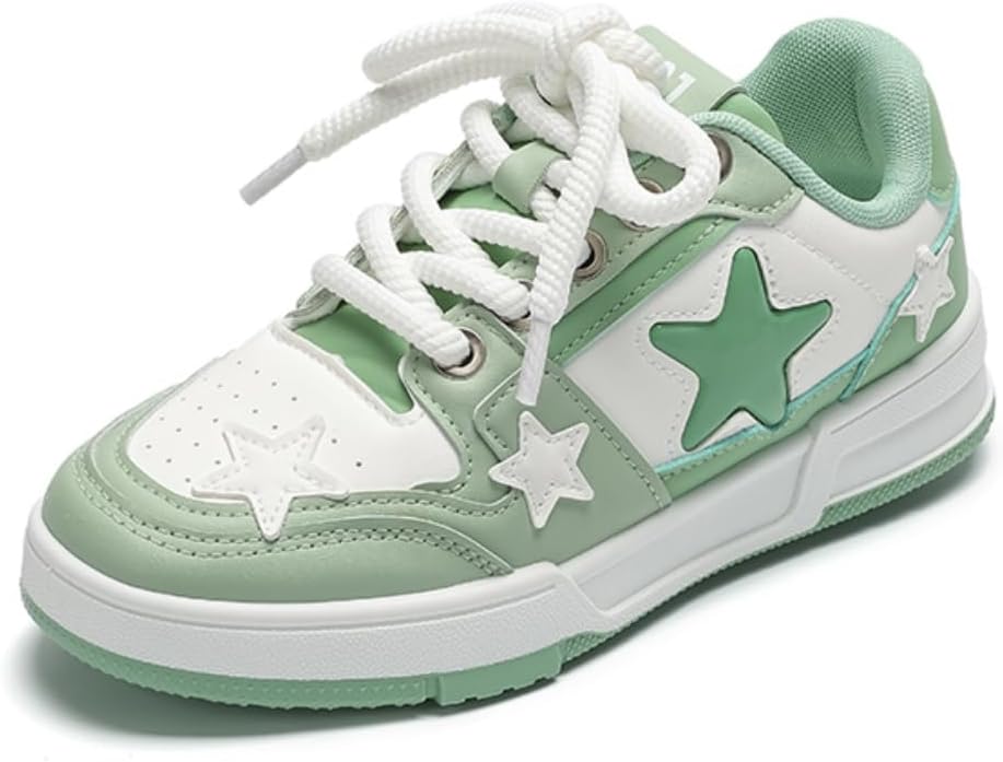 

Кроссовки Star Shoes, милые кроссовки в стиле Y2k, легкие, модные, нескользящие, повседневные, унисекс, для пар, девушек, комфортные, для путешествий, отдыха на природе, спорта. Размеры 5.5-9.5 Generic, белый/зеленый