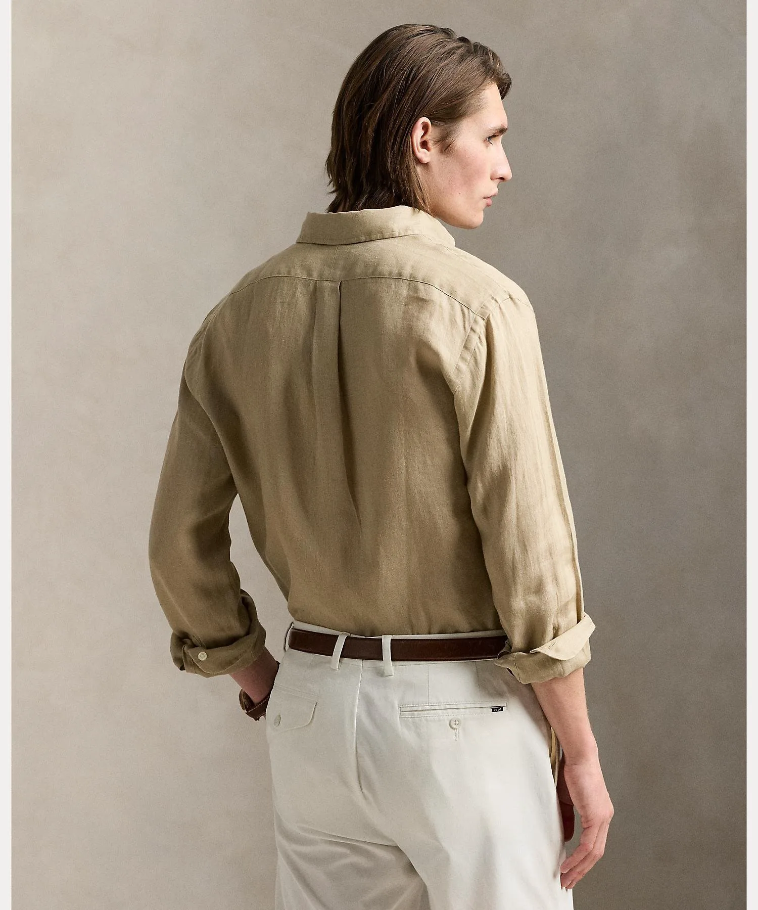 Классическая льняная рубашка Polo Ralph Lauren, 250 Brown — фото 4