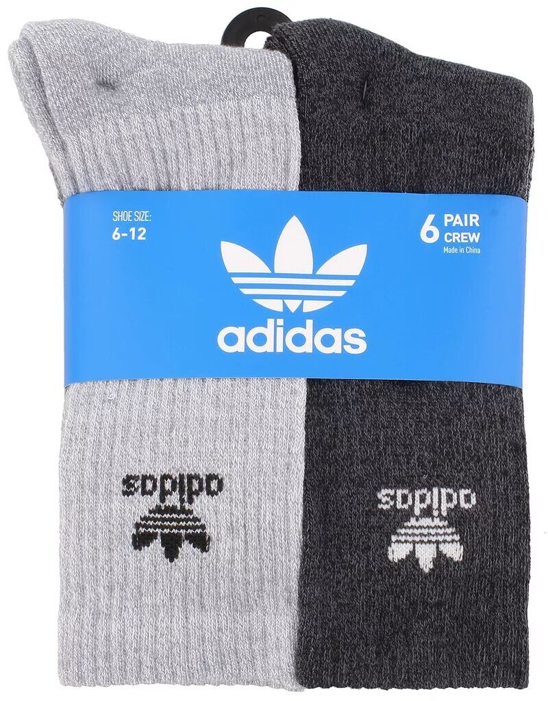 Мужские носки с трилистником Adidas Originals — 6 шт., серый — фото 3