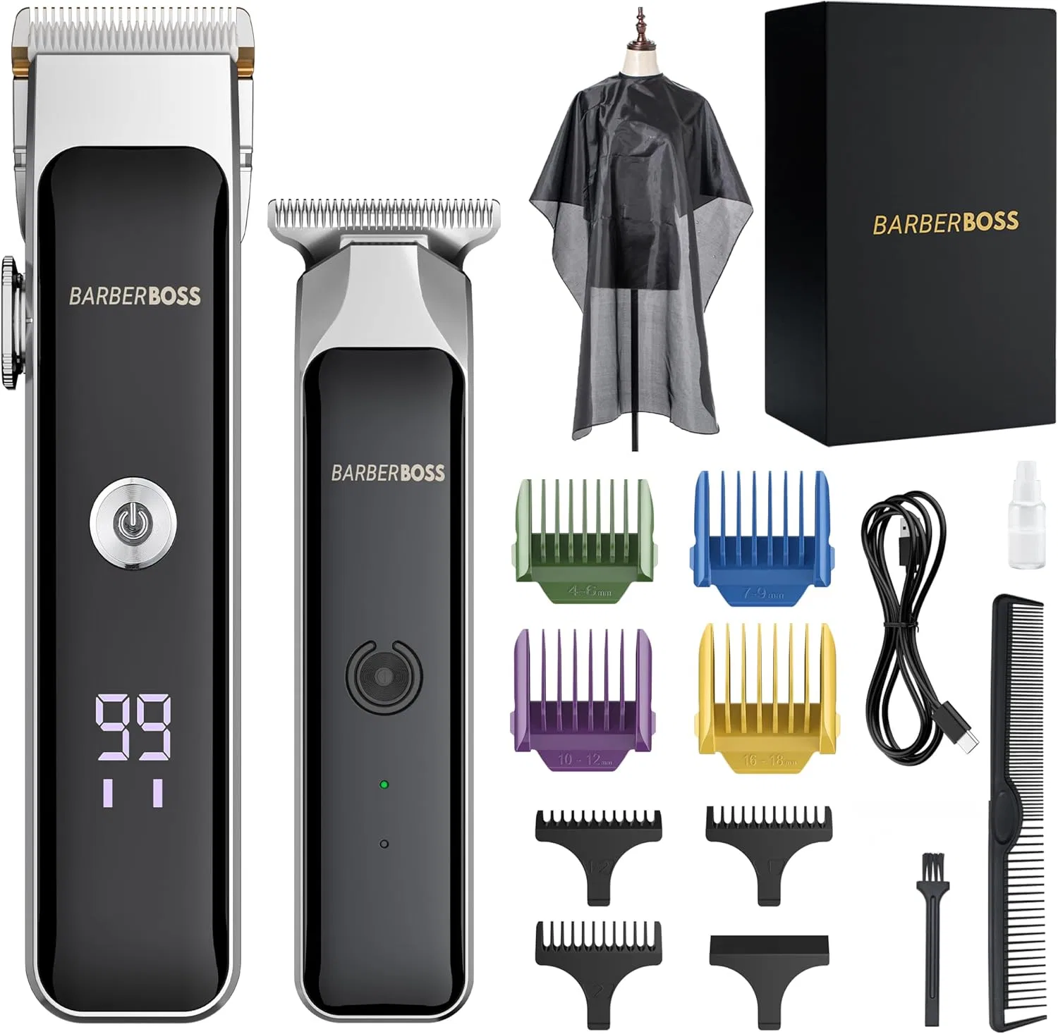 Портативный триммер BarberBoss QR-2682 для бороды и волос Barberboss