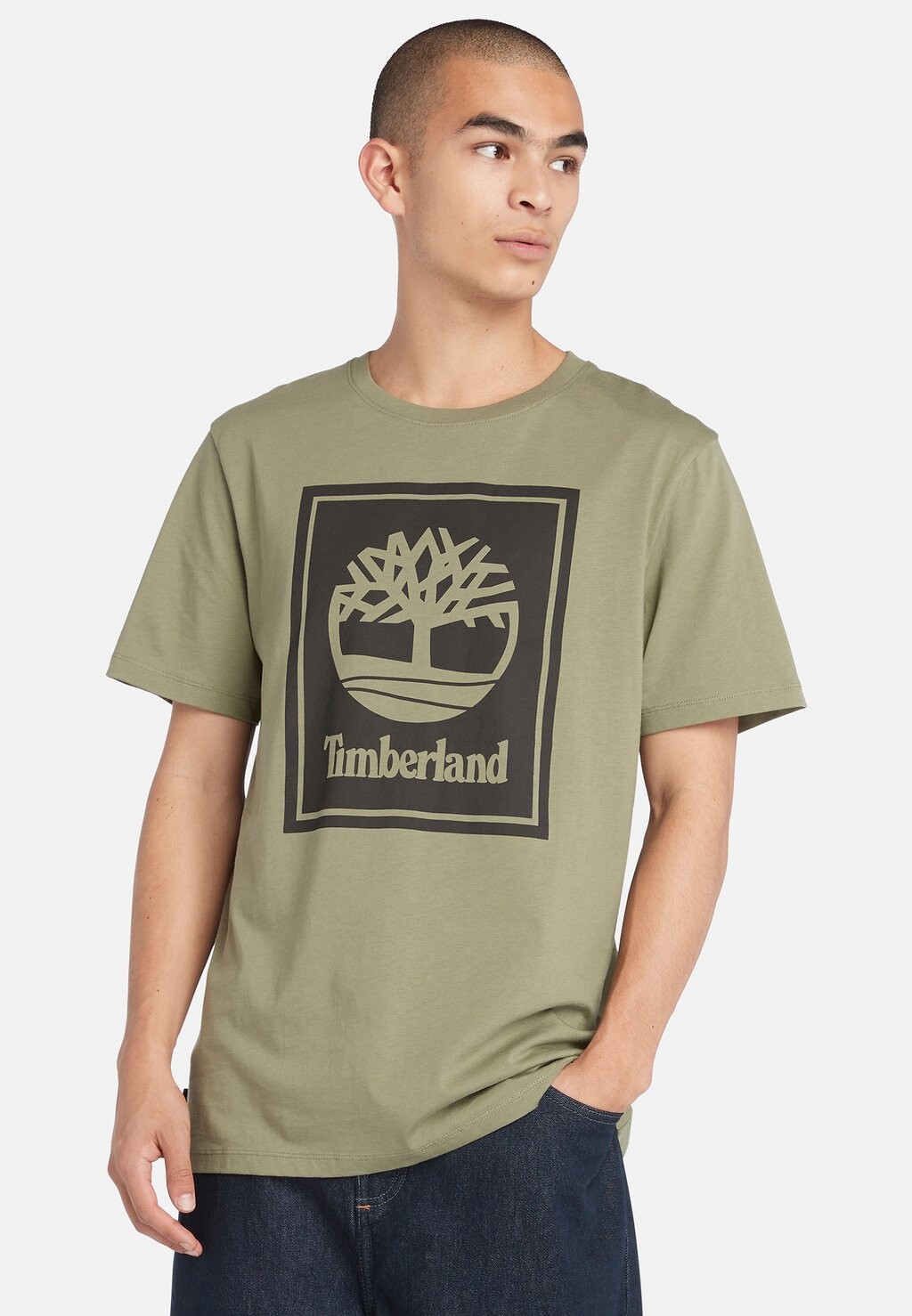 

Футболка с принтом SHORT SLEEVE TEE Timberland, цвет cassel earth black