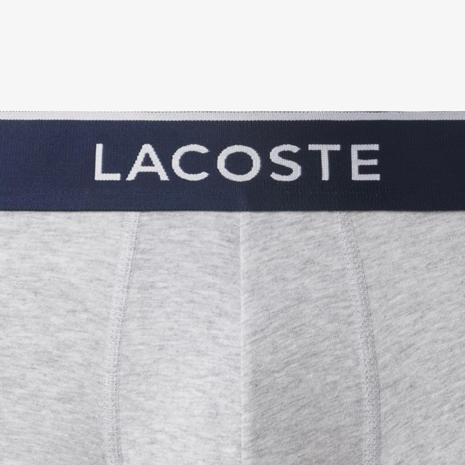 Трусы Lacoste, мужские, комплект из трех штук с эластичной триколорной резинкой, Dove Grey — фото 3