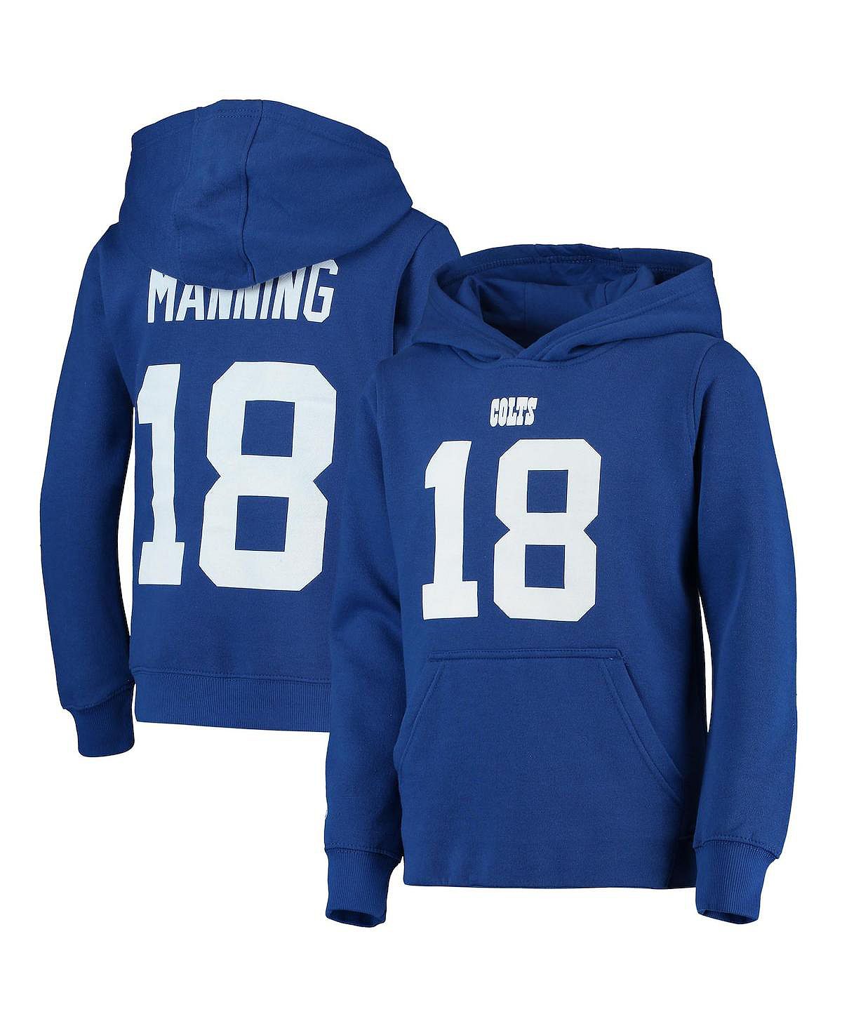 

Пуловер с капюшоном с именем и номером игрока Big Boys Peyton Manning Royal Indianapolis Colts Mitchell & Ness