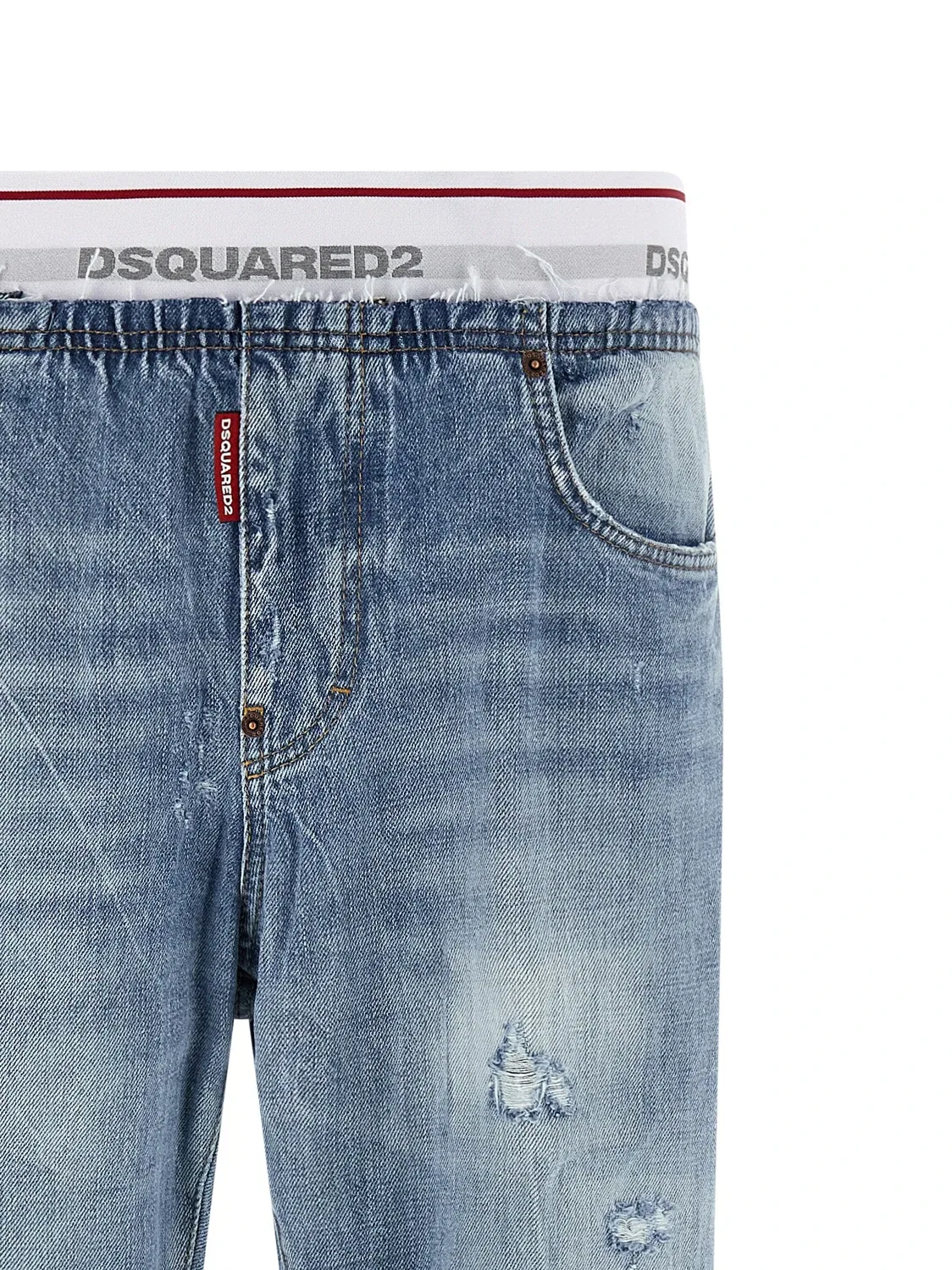 Джинсы-джоггеры из денима Dsquared2, синий — фото 3