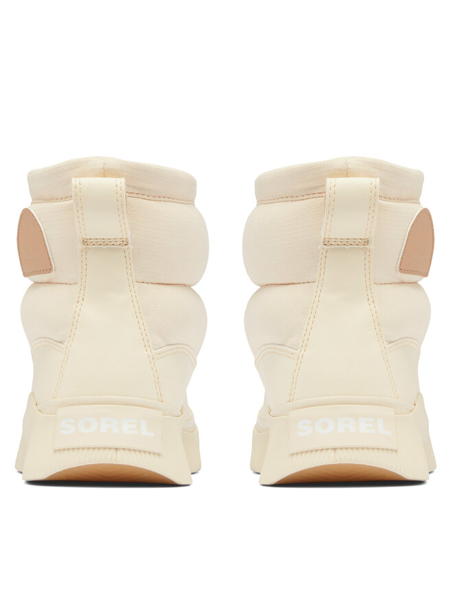 Зимние ботинки женские Sorel стеганые на шнуровке, экрю — фото 4