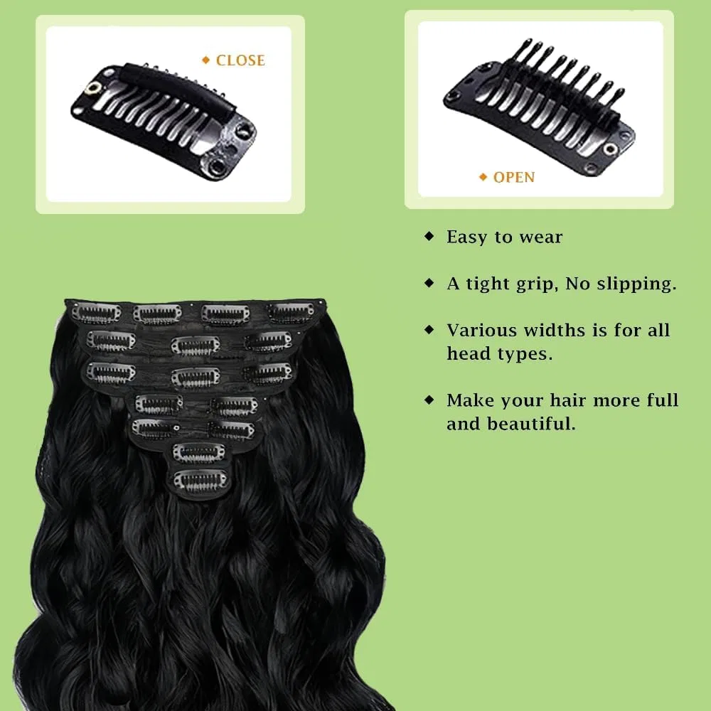 Женские накладные пряди Body Wave Clip-In из натуральных волос Wuvusnm — фото 4