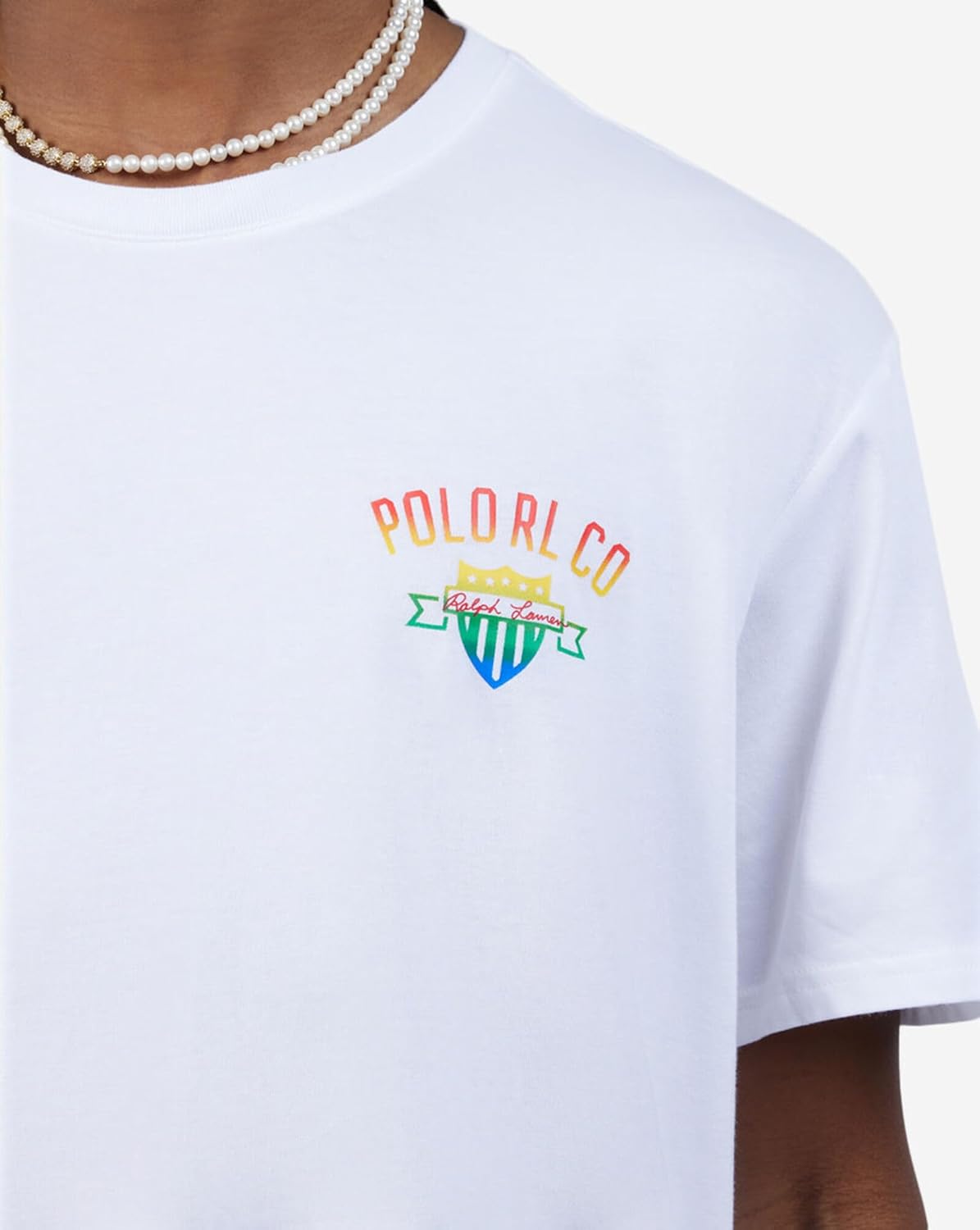 POLO RALPH LAUREN Big & Tall футболка для сна с коротким рукавом и принтом логотипа Polo RL Co, White — фото 2