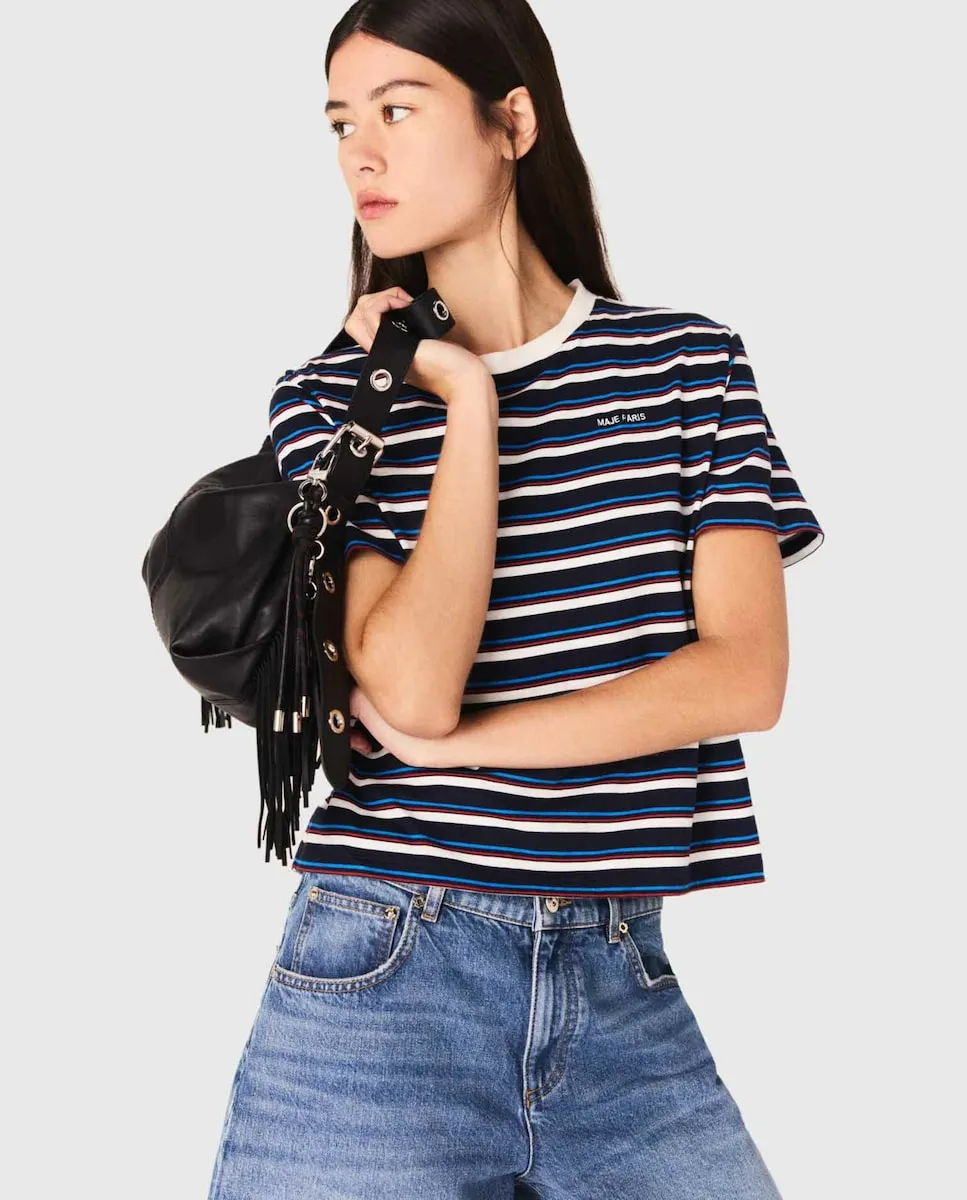 

Женская футболка в полоску Maje, синий/белый