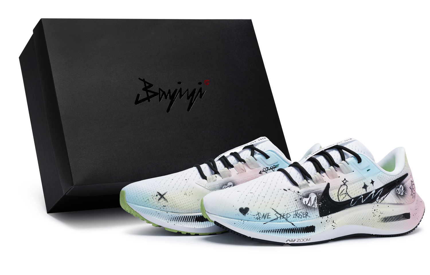 

Кроссовки для бега Nike Pegasus 38 мужские бело-сине-розово-желтые