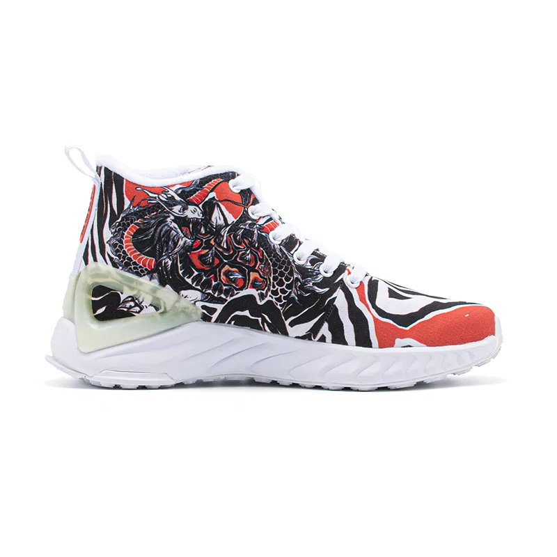 Утепленные кроссовки Peak Taichi 1.0 Plus High Top черно-красные — фото 3