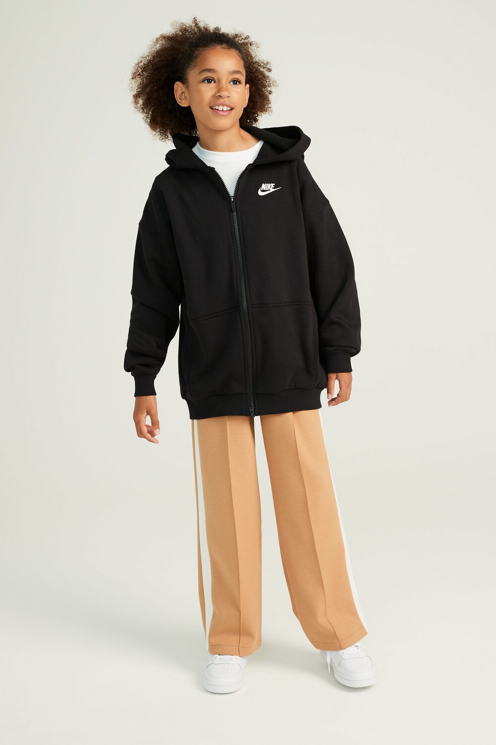 Флисовая толстовка Club oversize на молнии Nike, черный — фото 2