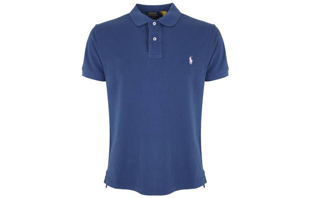 

Поло с коротким рукавом и вышитым логотипом Polo Ralph Lauren, темно-синий