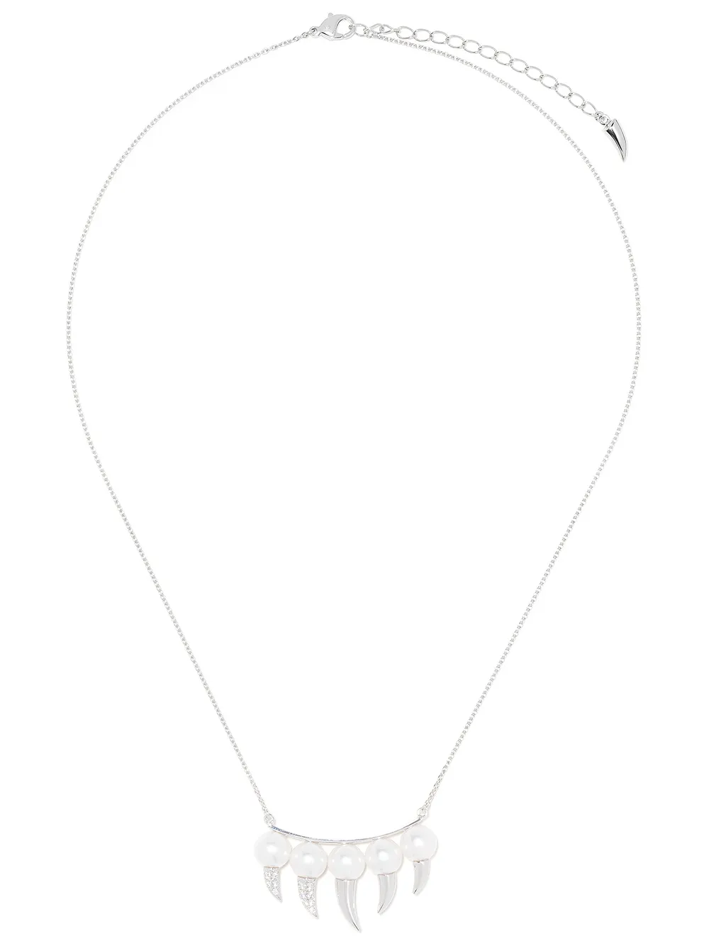 

Колье Danger Fang из белого золота с бриллиантами и жемчугом TASAKI, серебяный