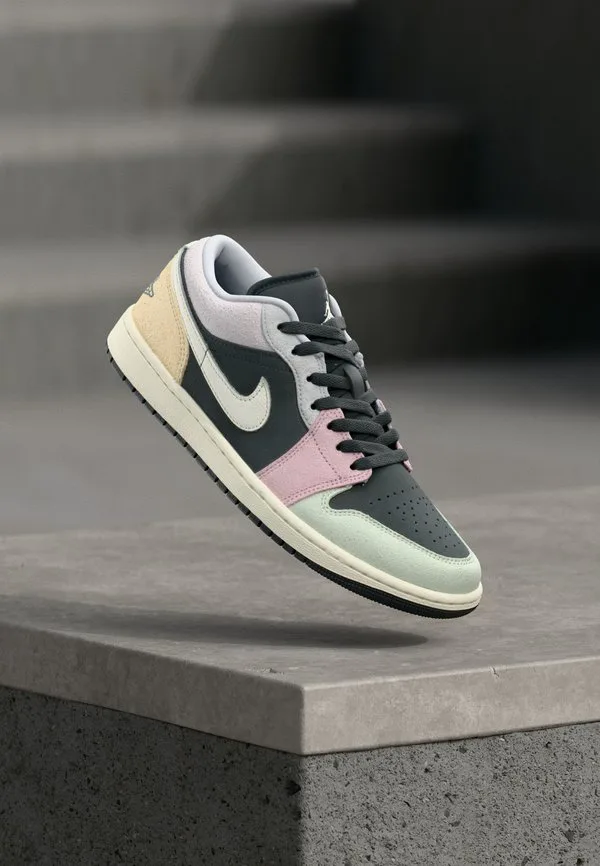 Кроссовки air jordan 1 low Jordan, Anthracite/Sail/Jade Aura/Iced Carmine/Aura