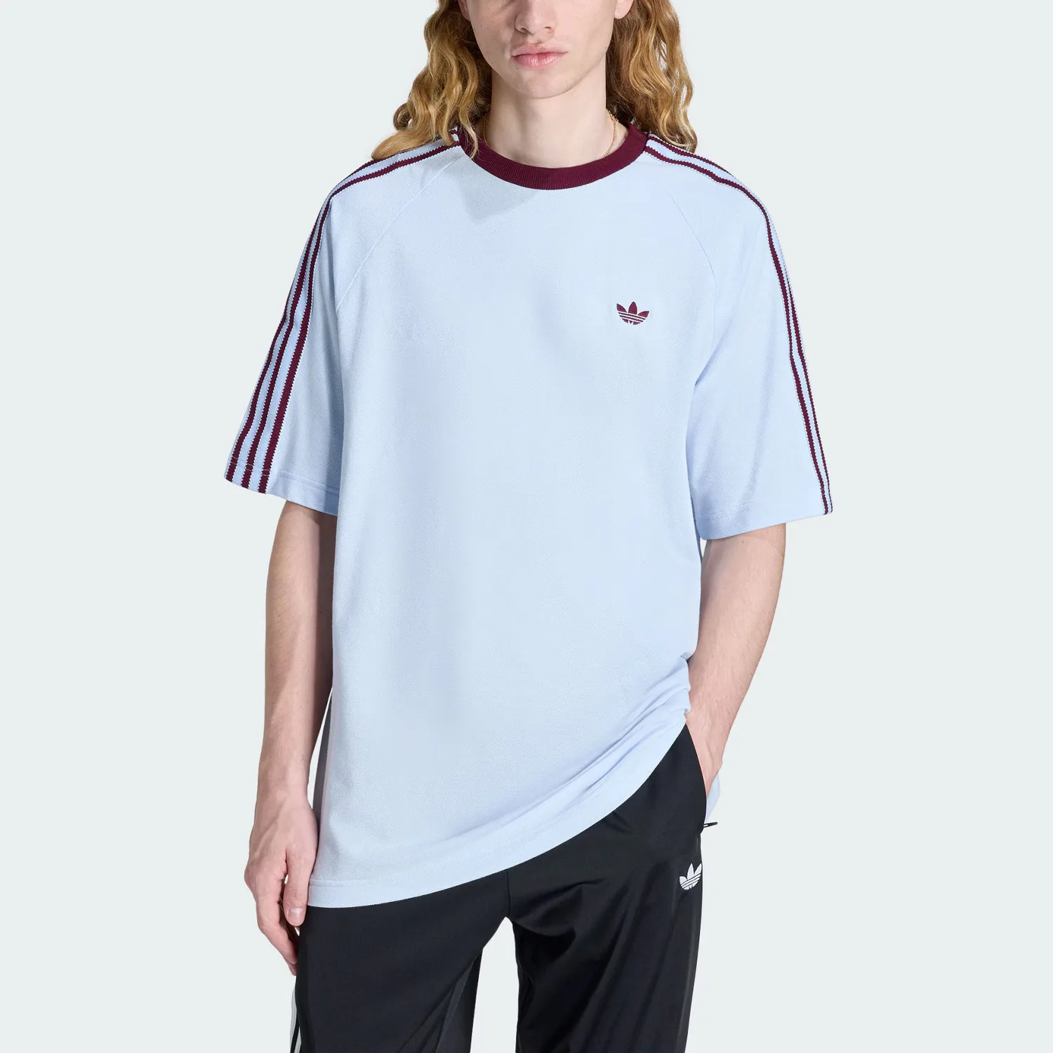 Adidas Originals Футболка мужская Crystal Blue с круглым вырезом — фото 3