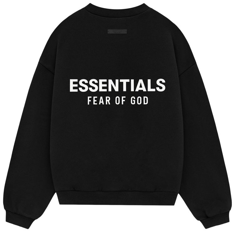 Детская флисовая толстовка с круглым вырезом Fear of God Essentials, черная — фото 2
