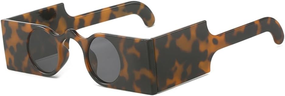 

Женские солнцезащитные очки в стиле ретро, ​​прямоугольной формы, с маленькими круглыми линзами, защита от УФ-излучения UV400, женские солнцезащитные очки с широкими дужками VFDHN, 3