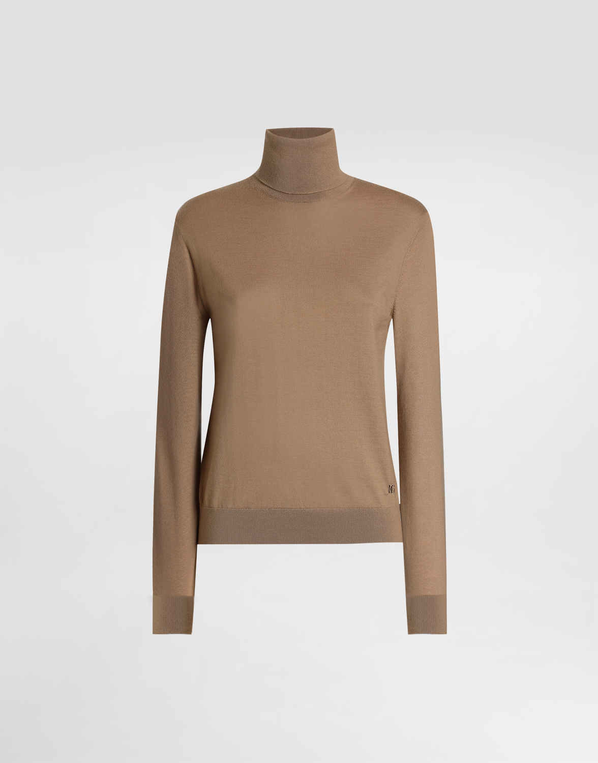 

Кашемировый пуловер с воротником-стойкой Dolce & Gabbana, бежевый