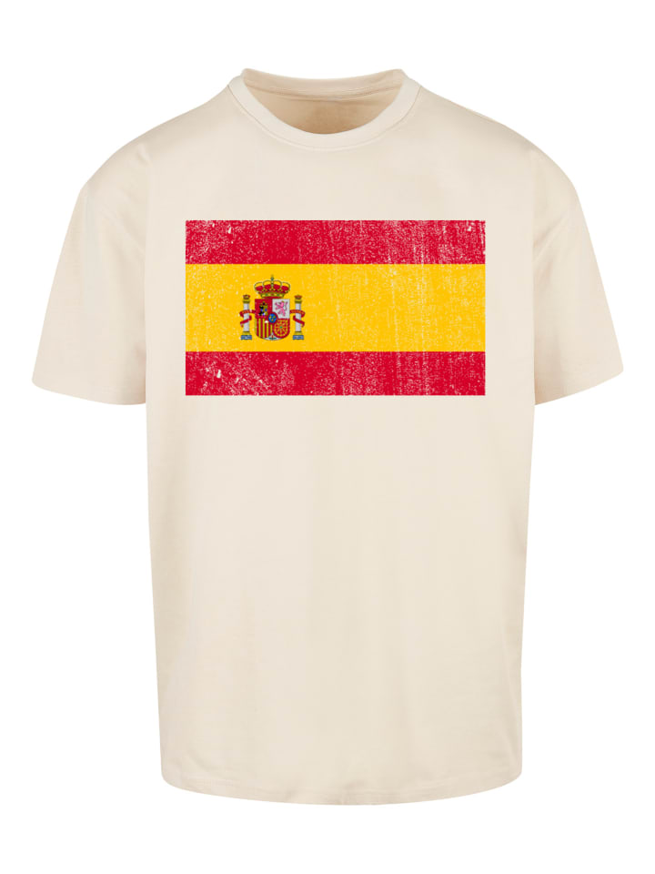 

F4NT4STIC Плотная футболка оверсайз с изображением испанского флага, состаренная под песок, Бежевый, F4NT4STIC Плотная футболка оверсайз с изображением испанского флага, состаренная под песок