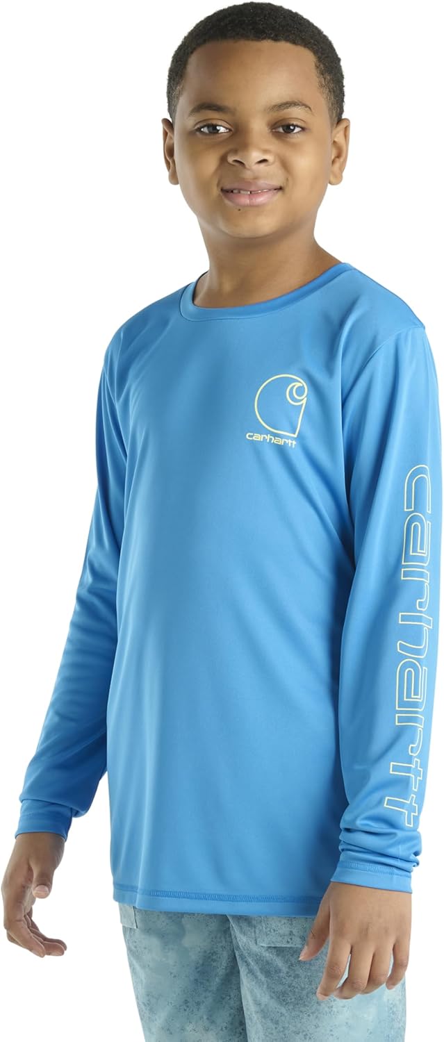 Детская футболка Carhartt Unisex Force Sun Defender с длинным рукавом, Bright Blue — фото 3