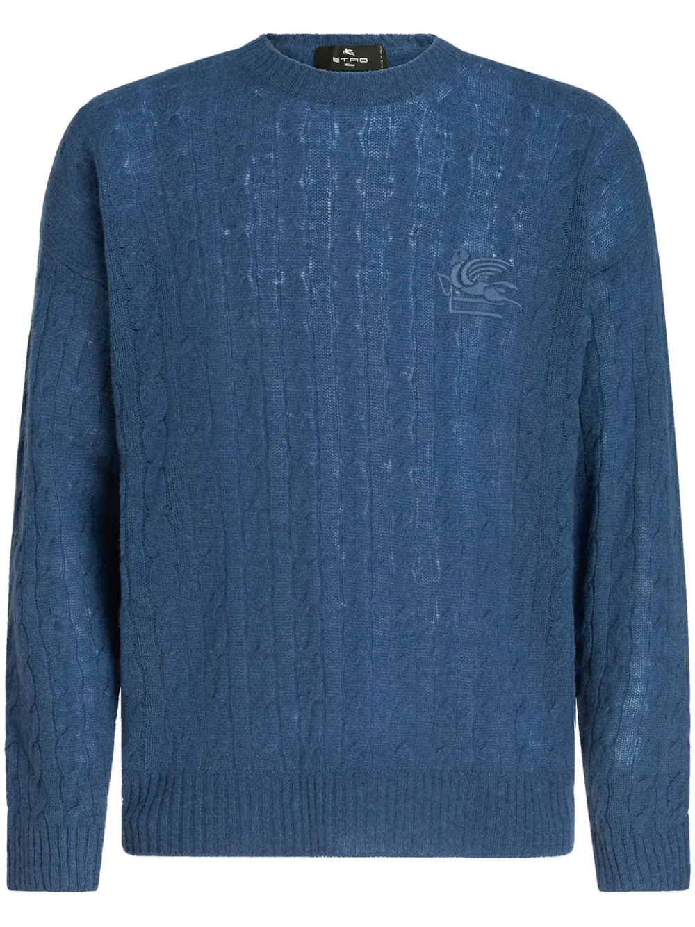 

Кашемировый джемпер фактурной вязки ETRO, синий