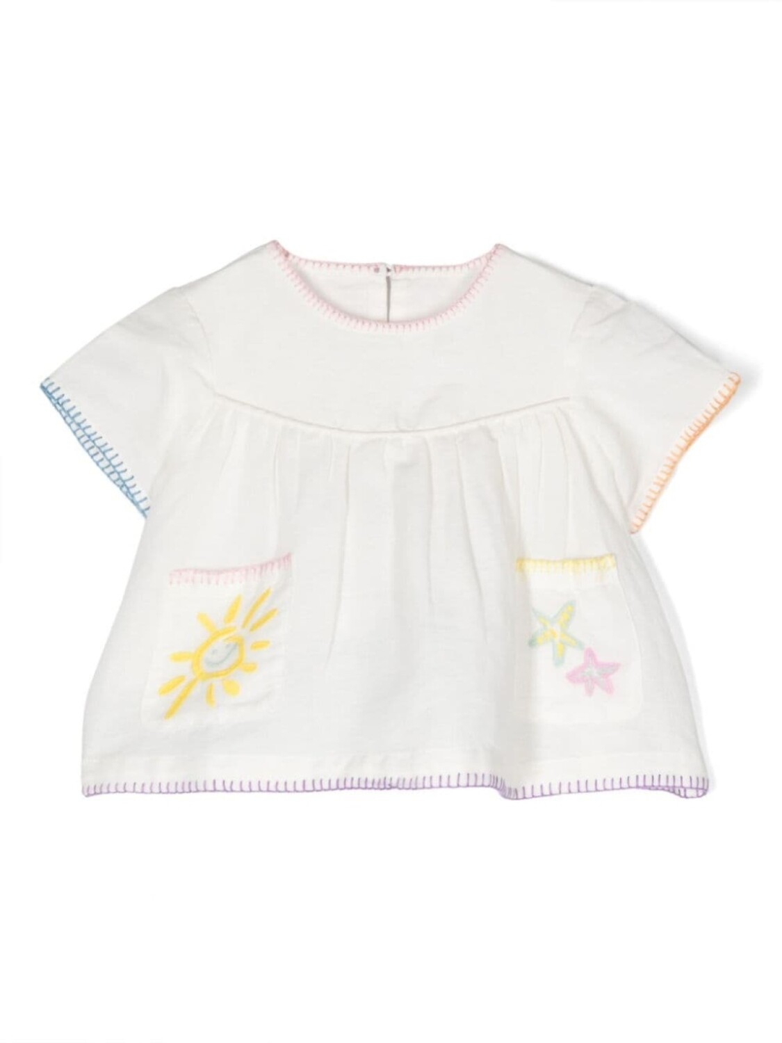 

Stella McCartney Kids расклешенная блузка с вышивкой, белый