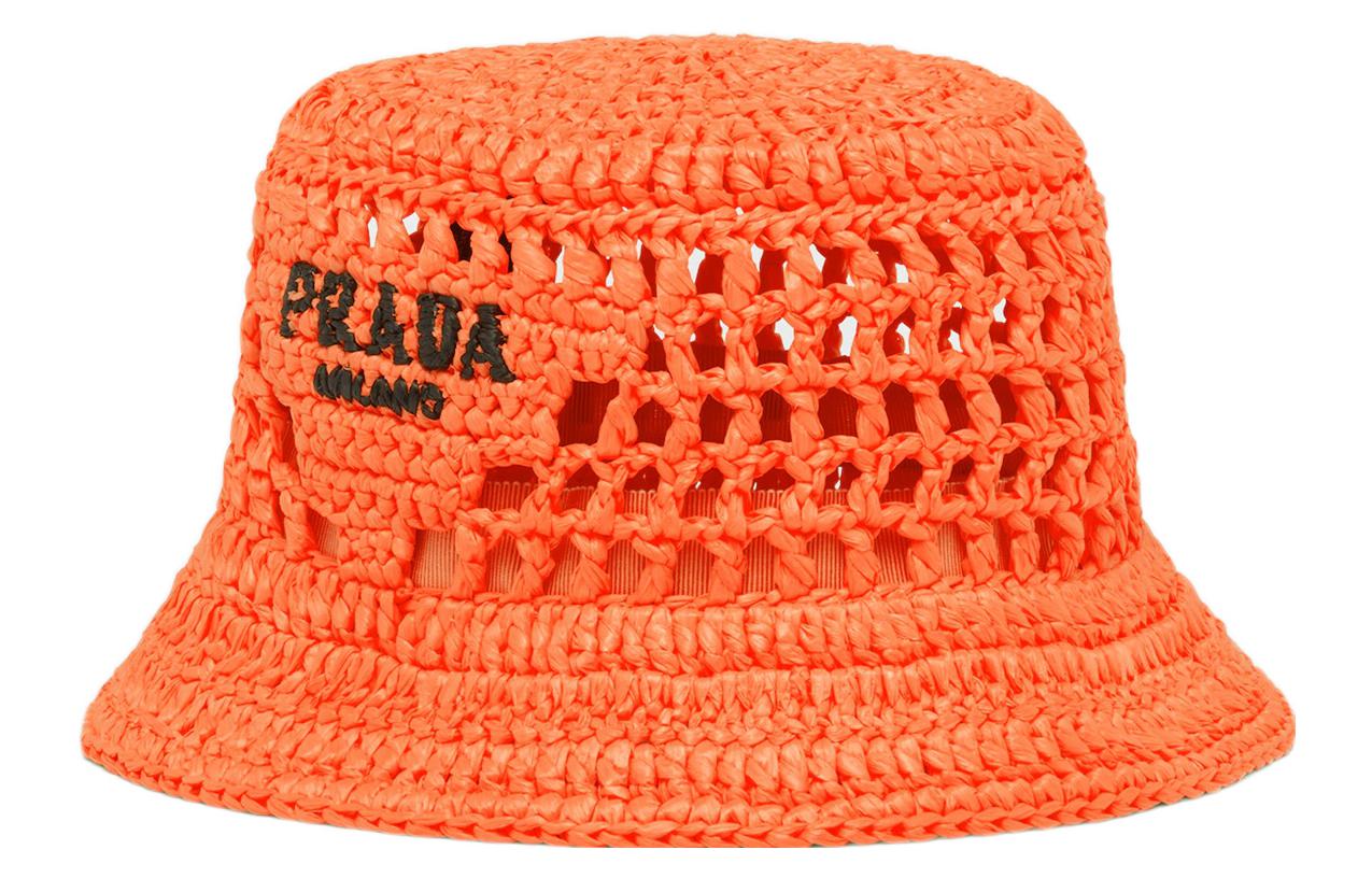 

PRADA Рафия ведро, Orange