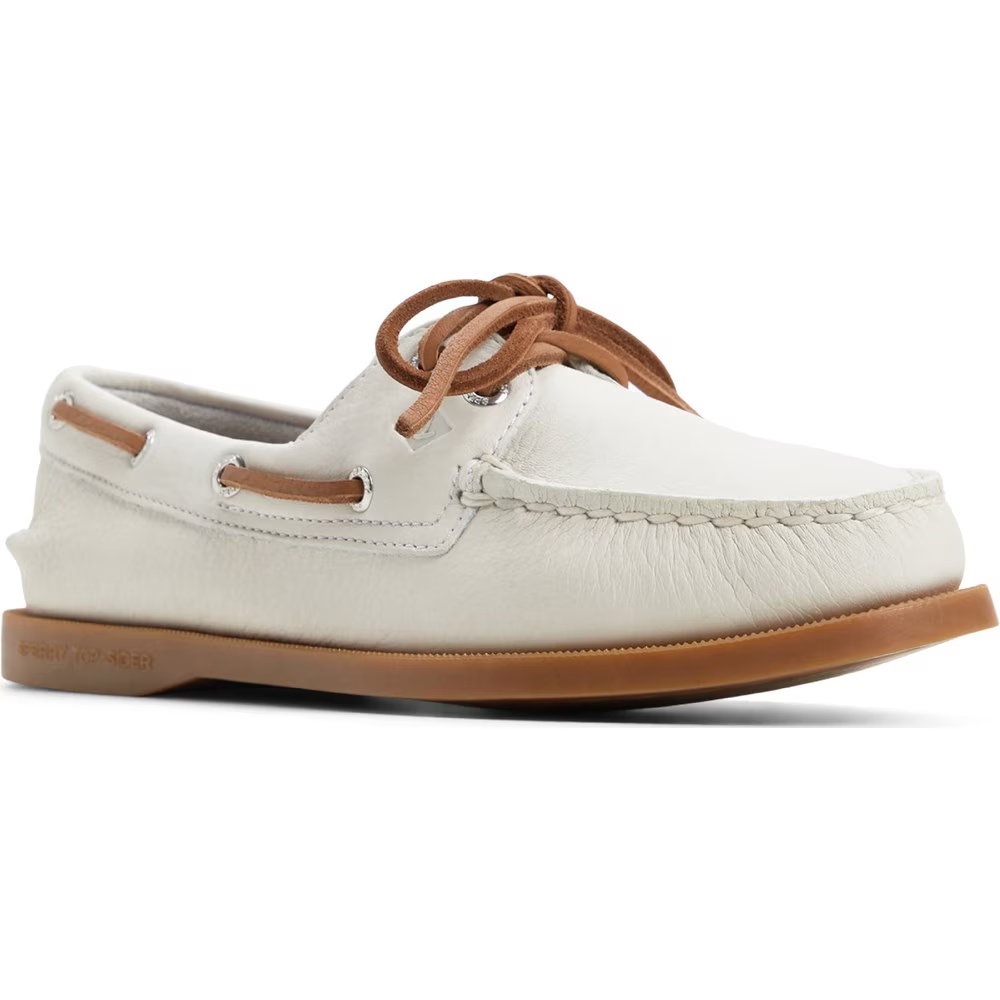 Подлинные оригинальные кожаные туфли-лодочки с двумя люверсами Sperry, белый
