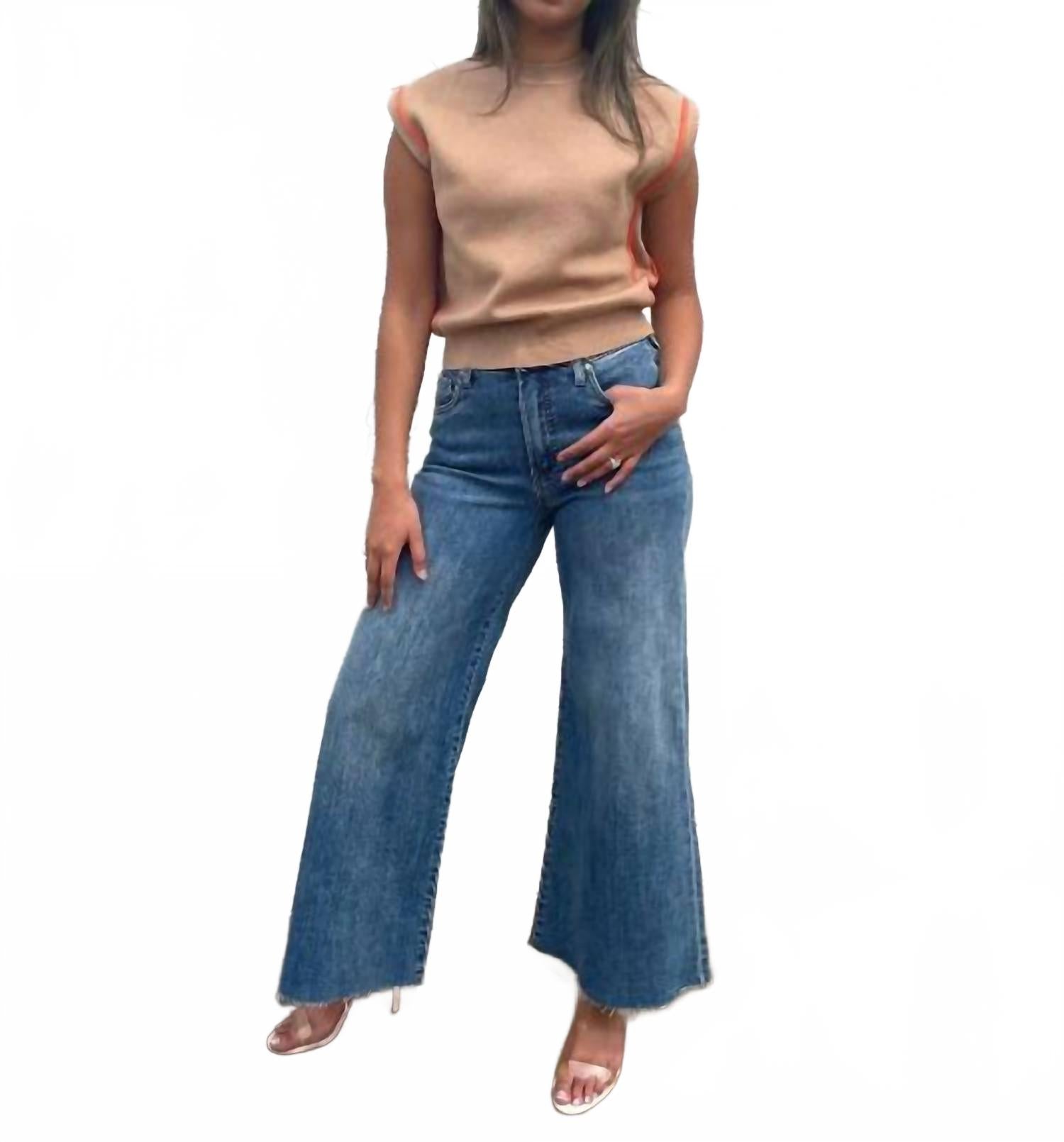 

Вязаный топ без рукавов цвета кэмел Thml, коричневый