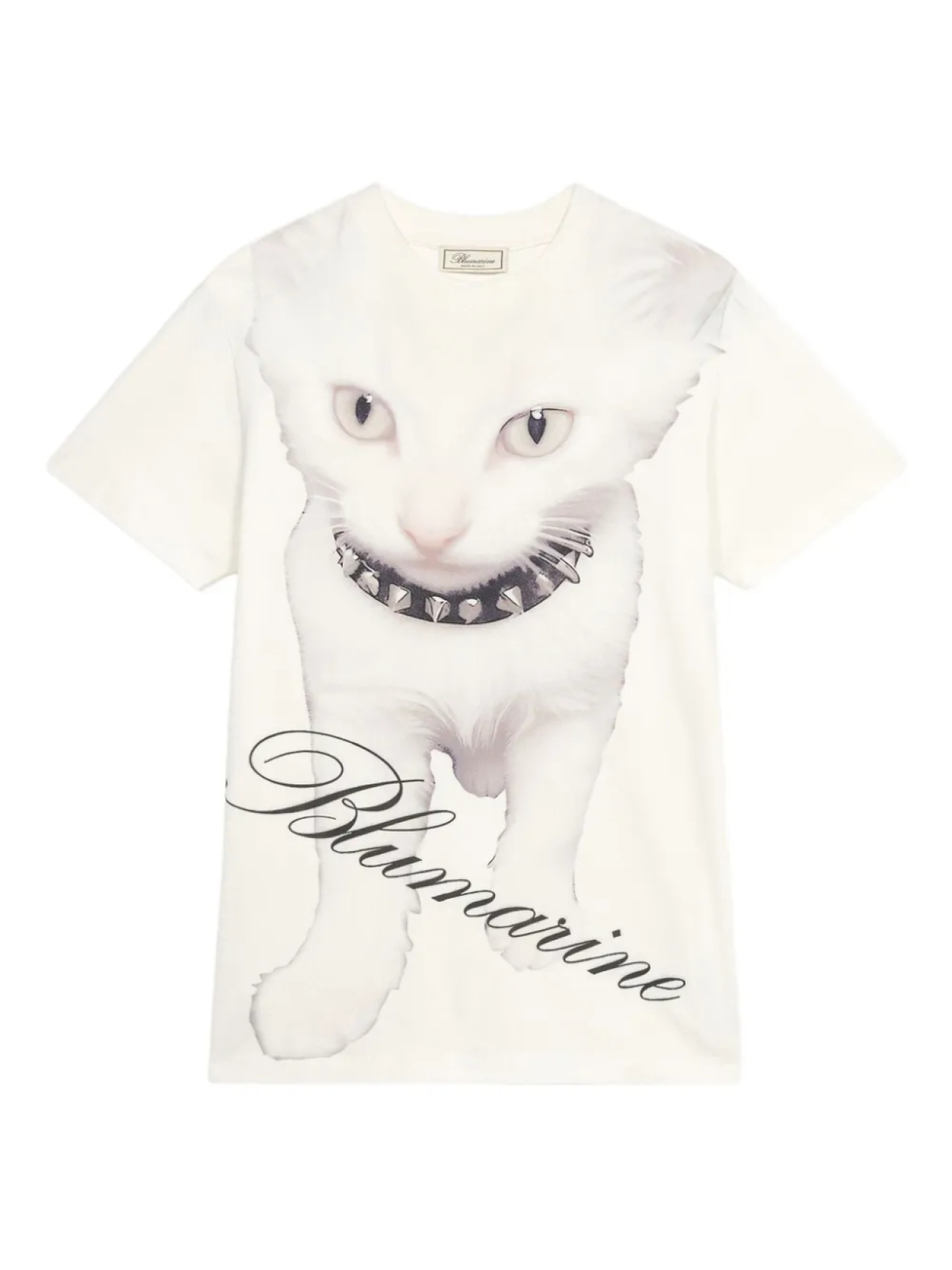

Футболка Blumarine Kitten с принтом из джерси, белый