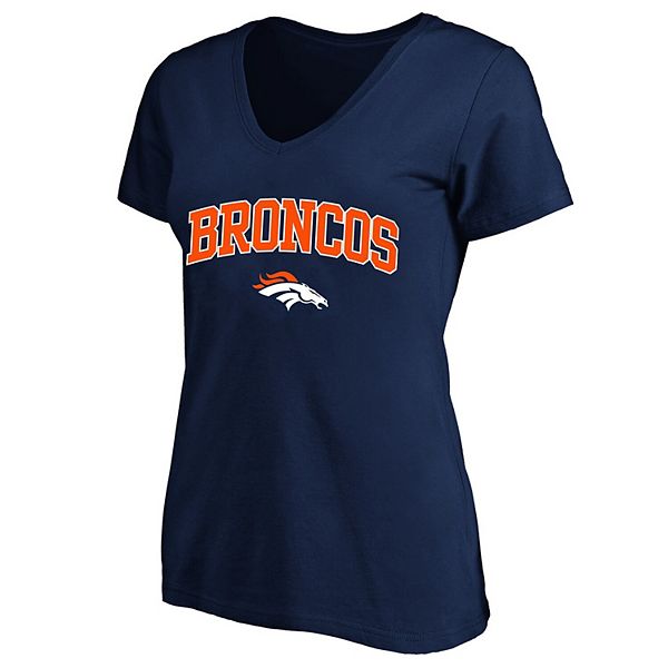 

Женская футболка с V-вырезом Denver Broncos plus size с логотипом Fanatics