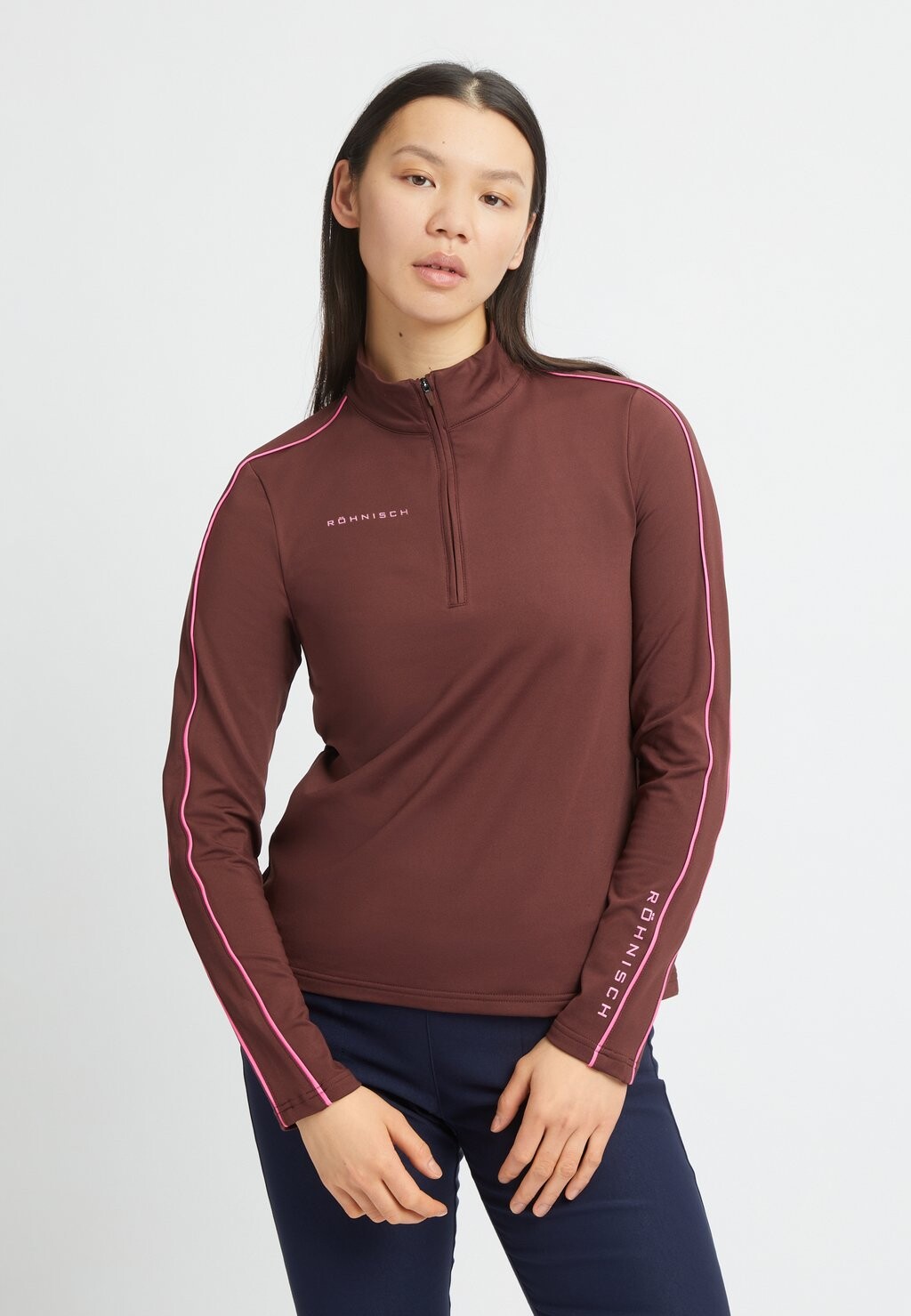

Топ с длинными рукавами AMIE BRUSHED MIDLAYER Röhnisch, коричневый