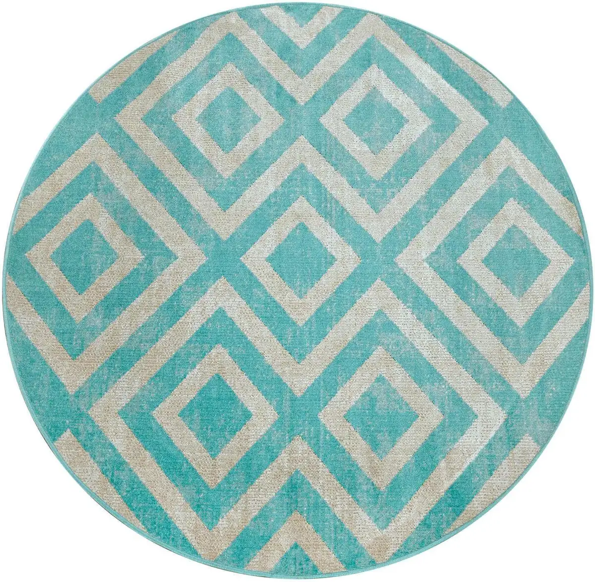 

Ковер Paco Home "Poco 821", круглый, с коротким ворсом, ромбовидным узором, подходит для использования внутри и снаружи помещений Ø 200 см, синий/белый