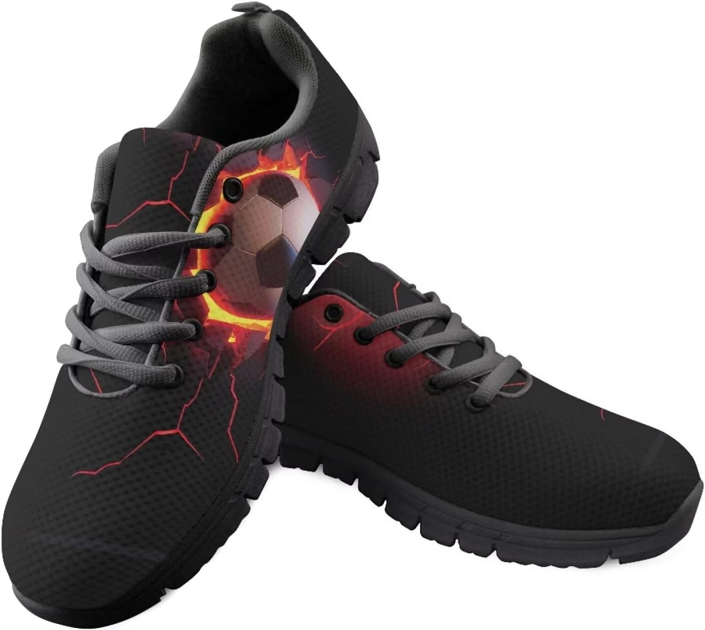 

HUGS IDEA Кроссовки для бега с британским флагом для мужчин Легкие прогулочные обувь, Fire Football