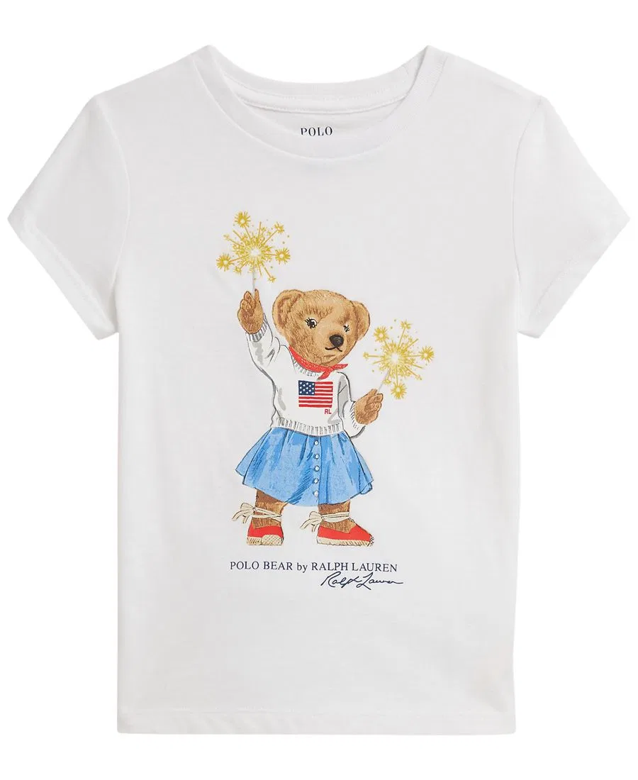 Детская футболка с коротким рукавом Polo Bear (размеры 2T-6X) Polo Ralph Lauren, белый